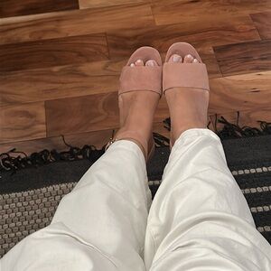 J.Crew Suede Wide Strap Penny Sandal (Frosted Taupe. Size 7.5